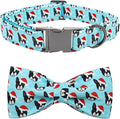 Dog Collar, Christmas Dog Collar Plaid Pet Collar Bow Holiday Bows Girl Boy Puppy Collar Adjustable Pet Collar for Medium Dogs