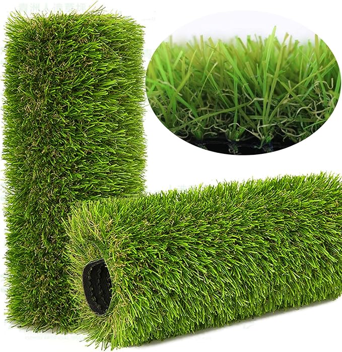 Artificial Grass Rug Outdoor Indoor 13FTX51FT Fake Grass Carpet Green Synthetic Grass Pet Turf Realistic Faux Grass Rug with Drain Holes for Garden Lawn Landscape Balcony Home Decor Patio