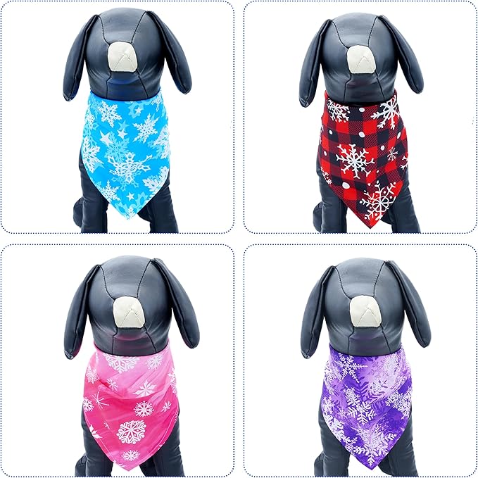 30 Pcs Winter Dog Bandanas Bulk Stitch Dog Bandanas for Small Medium Large Dogs Breed Scarves Grooming M