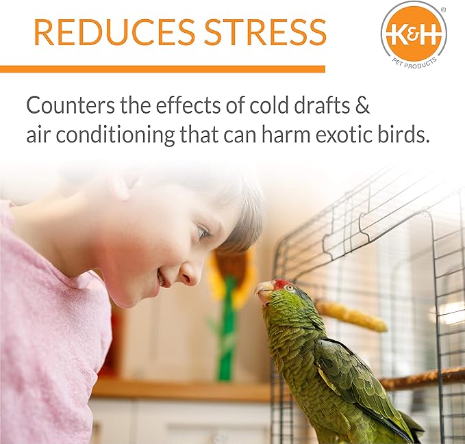 K&H Pet Products Snuggle-Up Bird Cage Heater, Bird Cage Accessory, Exotic Avian Warming Panel for Small Exotics Like Parakeet, Cockatiel, Canary - Small 5 X 3in Gray 12V