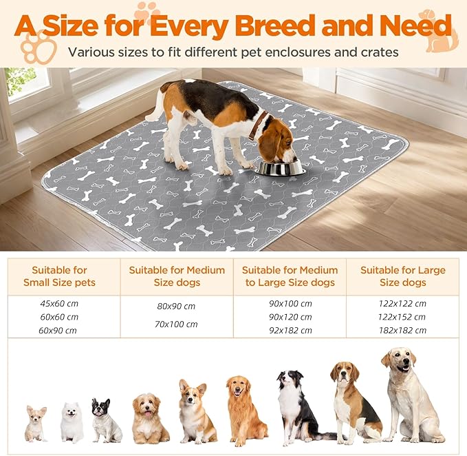 Washable Pee Pads for Dogs Large 54" x 54" 2-Pack Reusable Puppy Pads Pet Training Pads, Fast Absorb Dog Mats, Waterproof Whelping Pad, Non-Slip Protects Against Urine Leakage