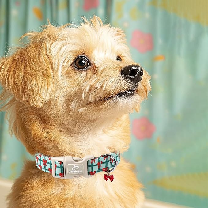 Christmas Dog Collar for Giant Large Dogs - Cute Festive Plaid with Red Bow Christmas Collars for Dogs, Soft Adjustable New Year Dog Collars with Quick Release Buckle XL