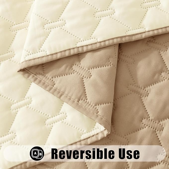 Smiry Waterproof Dog Bed Cover Blanket, Soft Reversible Pet Blanket, Washable Leakproof Cats Dogs Couch Cover for Sofa, Couch, Furniture (40x50 Inch, Camel/Beige)
