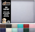 GORILLA GRIP 100% Waterproof Raised Edge BPA Free Silicone Pet Feeding Mat, Dog Cat Food Mats Contain Spills Protects Floors, Placemats for Cats, Dogs Water Bowl, Pets Accessories 18.5x11.5 Light Gray