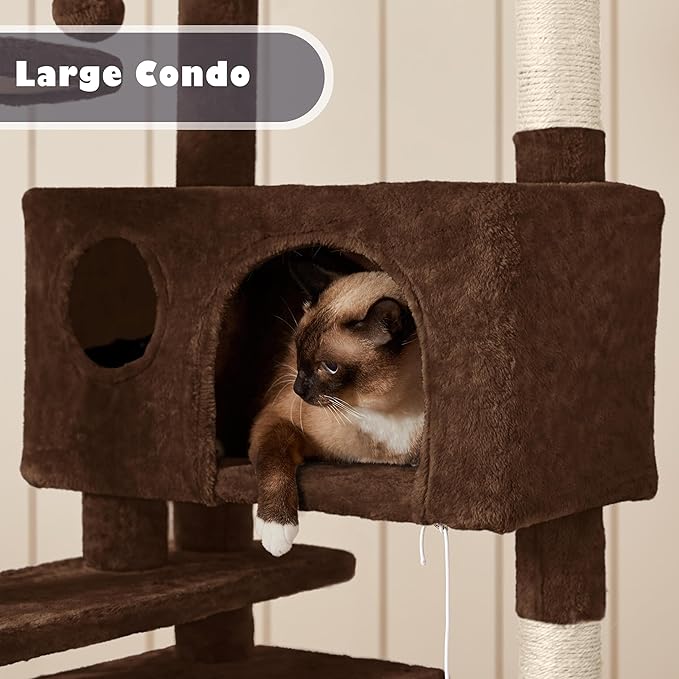Yaheetech 54in Cat Tree Tower Condo Cat Furniture w/Scratching Post for Kittens Pet House Play