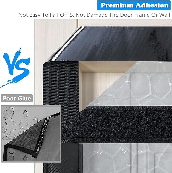 RELIANCER Magnetic Thermal Insulated Door Curtain,Waterproof EVA Door Cover,Fit Doors Size Up to 50"x83",Temperature Protection Insulated Doorway Curtain Partition,Patio Self-Closing Doors Net Screen
