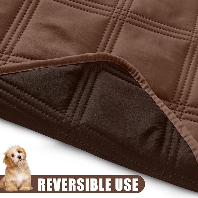 Smiry Waterproof Dog Bed Cover Blanket 40x50, Soft Reversible Pet Blanket, Washable Leakproof Cats Dogs Couch Cover for Sofa, Couch, Furniture, Brown/Chocolate