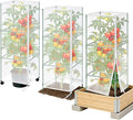 3Pack Garden Netting Cover for Square Tomato Cage, 60"x18.5"Bird Netting Barrier with Zipper Drawstring Tomato Trellis Net Mesh Climbing Plant Cover for Protecting Vegetable Fruits from Animals Insect