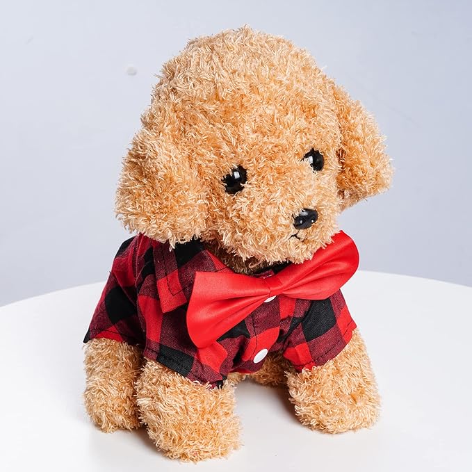 Tongcloud 3 Pack Plaid Puppy Cat Shirt Cute Cat Shirt Dog Shirt for Extra Small Dogs Cats Birthday Party and Holiday Photo