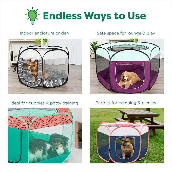 Furhaven Portable Dog Playpen Cat Tent, Pet Playground,Kennel Foldable Indoor Outdoor Zippered Puppy Crate - Navy, Small