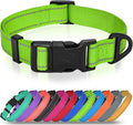 Joytale Large Dog Collar, Reflective and Adjustable Nylon Pet Collar with Quick-Release Buckle for Extra Large Dogs, Green, XL