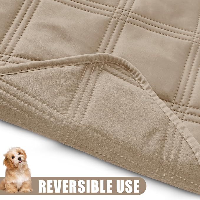 Smiry Waterproof Dog Bed Cover Blanket 40x80, Soft Reversible Pet Blanket, Washable Leakproof Cats Dogs Couch Cover for Sofa, Couch, Furniture, Taupe/Taupe