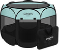 Love's cabin Pet Puppy Dog Playpen, Large Dog Tent Crates Cage Indoor/Outdoor, Portable Playpen for Cat, Foldable Pop Up Dog Kennel Playpen with Carring Case, Removable Zipper Top, Green