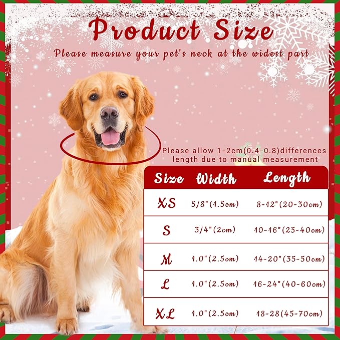 Christmas Plaid Dog Collar, Classical Boys Girls Puppy Collar for Small Medium Large Dogs, Adjustable Soft Pet Collar with Safety Buckle for Male Females(Red Plaid, S)