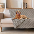 gogobunny 3X Stronger Waterproof Pet Blanket, Scratch Proof Furniture Protector for Dogs Cats, Reversible Cover 82x82 Inch, Dark Stone