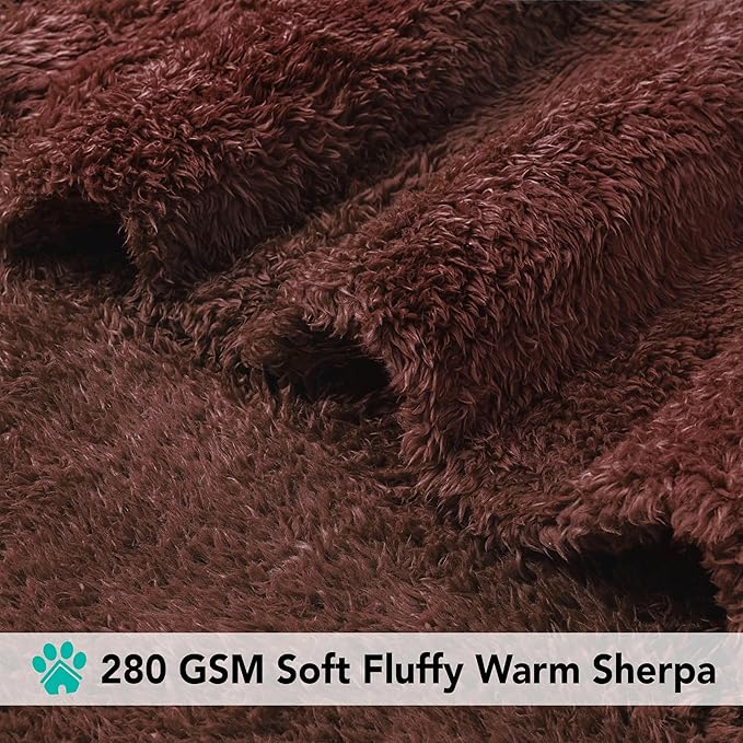 PetAmi Dog Blanket for Small Dogs Brown, Fluffy Soft Puppy Blanket, Sherpa Fleece Cat Blanket for Kitten Doggie, Calming Pet Blanket Throw for Couch Sofa Bed Washable, Small 24x32