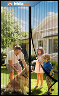Magnetic Screen Door, Fit Door Size 35 x 80 Inches, Screen Doors with Magnets, Pet & Kid Friendly，Works with Front Doors, Sliding Doors ‎Black
