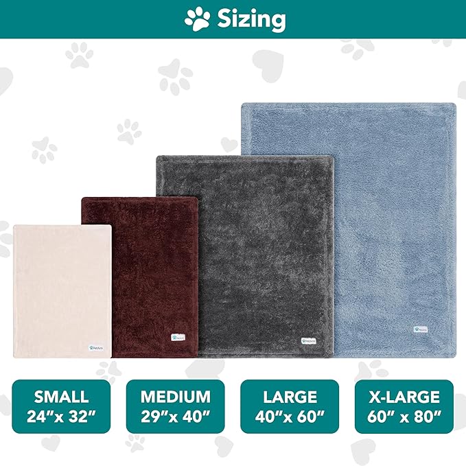 PetAmi Dog & Cat Blanket - Fluffy Soft, Sherpa Fleece, Calming Pet Blanket Throw for Bed, Sofa, Couch - Brown, Large 40x60