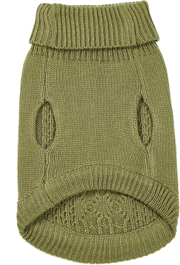 Stretchy Cat Sweater - 17 Colors & 6 Sizes | Snug Winter-Ready Knit for Boy/Girl Cats & Kittens (Olive Green, X-Small)