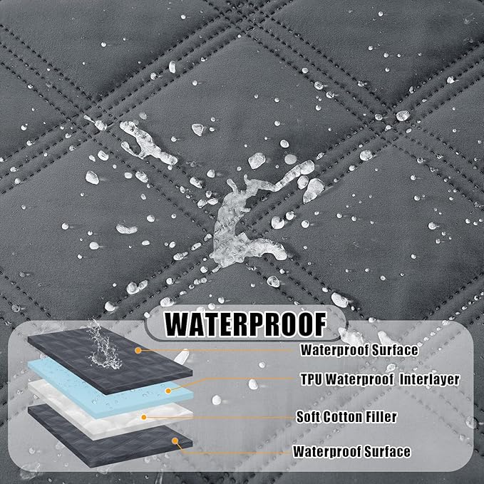 Smiry Waterproof Dog Bed Cover Blanket 30x70, Soft Reversible Pet Blanket, Washable Leakproof Cats Dogs Couch Cover for Sofa, Couch, Furniture, Dark Grey/Dark Grey