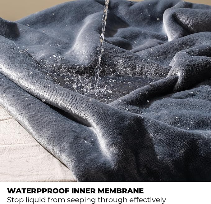 Sunheir Waterproof Dog Blanket for Bed Couch, Soft Plush Pet Blankets for Small Medium Large Dogs Cats, Washable Puppy Blankets with Reversible Sherpa Fleece Furniture Protector, 25"X 35", Grey