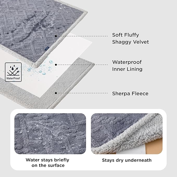 Bedsure Waterproof Dog Blankets for Large Dogs - Pet Blanket for Bed Protector Washable, Premium Jacquard Coral Fleece Cat Throw Blanket, Soft Plush Reversible Furniture Protection, 60x80, Cream