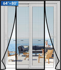 Magnetic Screen Door Upgraded PET Mesh Stronger Than Fiberglass and Polyester,Hands Free,Keeps Bugs Out,Pet & Kid Friendly,Suitable for Sliding Door,Large Patio Door and French Door-64''x80''