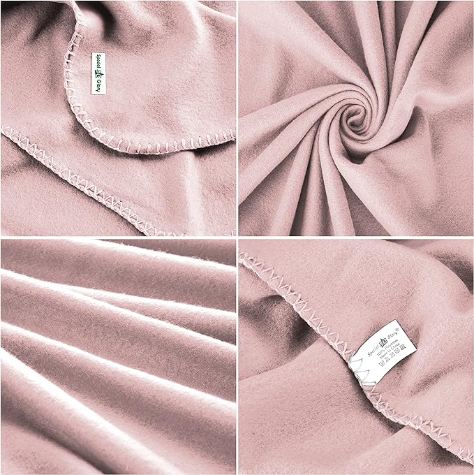 Fleece Throw Blanket Set Bulk for Travel Kids Outdoor Wedding Pet (Pink, Pack of 6 50x60 Inches)