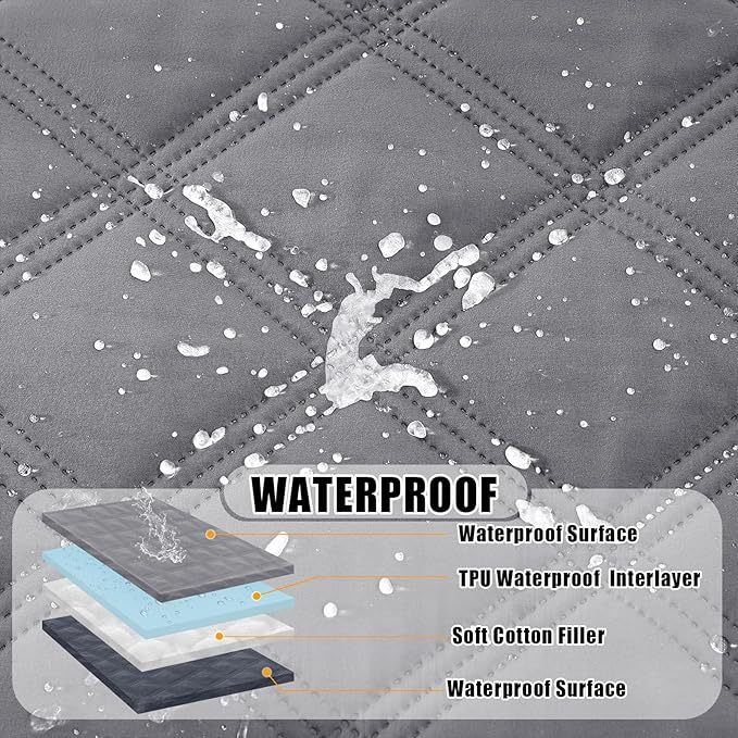 Smiry Waterproof Dog Bed Cover Blanket 30x53, Soft Reversible Pet Blanket, Washable Leakproof Cats Dogs Couch Cover for Sofa, Couch, Furniture, Grey/Dark Grey