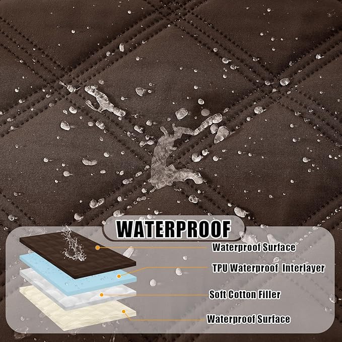 Smiry Waterproof Dog Bed Cover Blanket 40x80, Soft Reversible Pet Blanket, Washable Leakproof Cats Dogs Couch Cover for Sofa, Couch, Furniture, Chocolate/Beige