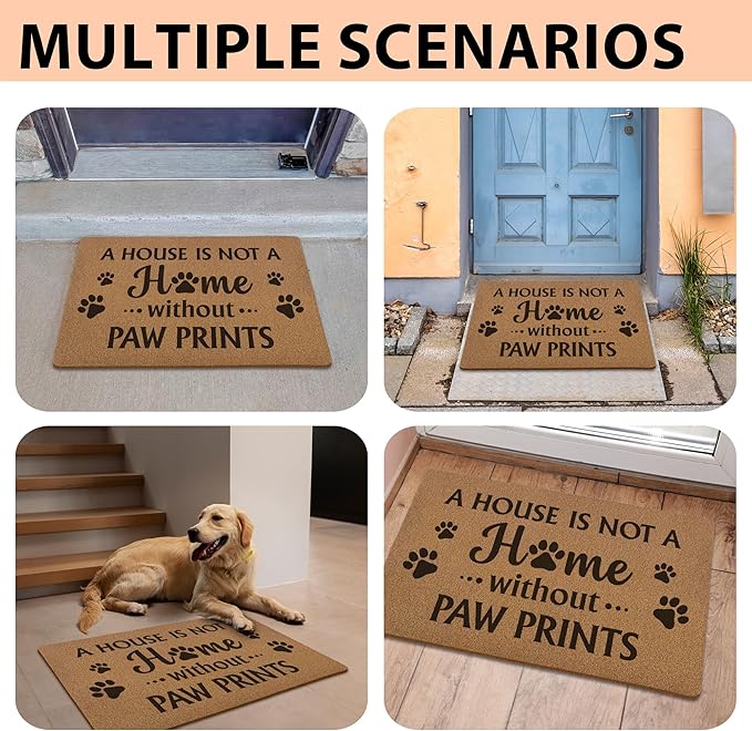 Funny Dog Door Mats, Dog Lovers Mom Dad Gifts Door Mat for Home Outside Entryway, Funny Welcome, Artificial Coir Doormat Rugs for Patio Kitchen Decor, 17x30 Inch