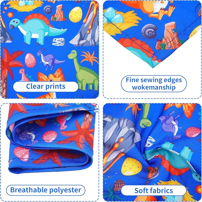 30 Pcs Dinosaurs Dog Bandanas for Small Dogs Medium Stitch Dog Bandana Bulk Reversible Print One Side Large Polyester Scarves Party Grooming M