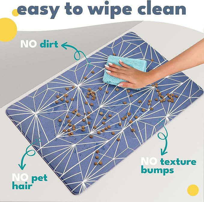 NALALAS Large Dog Mat for Food and Water, Cat Feeding Mat | Large Waterproof Dog Bowl Mat | Non-Slip Pet Food Mat for Floors | Pet Mats for Food and Water | Easy to Clean