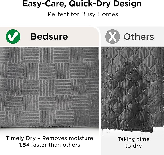 Bedsure Waterproof Bed Cover for Dogs Washable - Waterproof Blanket for King Bed Couch Sofa Cozy, Lightweight Furniture Protector for Pet Cat Quick Drying, Ash Grey, 82x102IN