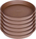 6 Pack of 7 inch Plant Saucer, Heavy Duty Plastic Plant Water Tray 7 inch Round, Flower Plant Saucers for Indoors No Holes, Plant Dishes Saucer for Planter 7"/8" (7", Chocolate)
