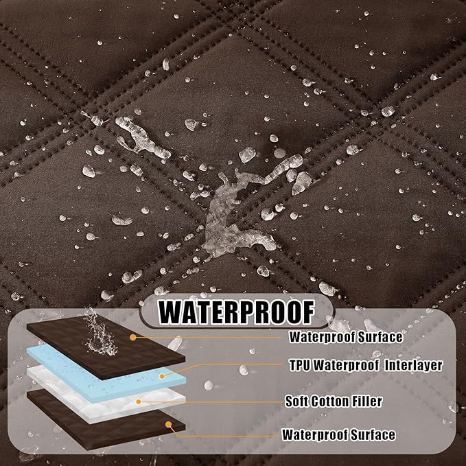 Smiry Waterproof Dog Bed Cover Blanket 40x70, Soft Reversible Pet Blanket, Washable Leakproof Cats Dogs Couch Cover for Sofa, Couch, Furniture, Chocolate/Chocolate