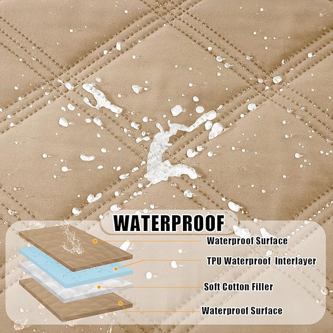 Smiry Waterproof Dog Bed Cover Blanket 40x70, Soft Reversible Pet Blanket, Washable Leakproof Cats Dogs Couch Cover for Sofa, Couch, Furniture, Camel/Camel