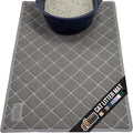 GORILLA GRIP Cat Litter Box Mat, 47x35, Water Resistant, US Designed Kitty Litter Trapping Mats, Easy to Clean, Scatter Control, Less Mess and Clean Floors, Kitten Supplies for Indoor Cats, Grey