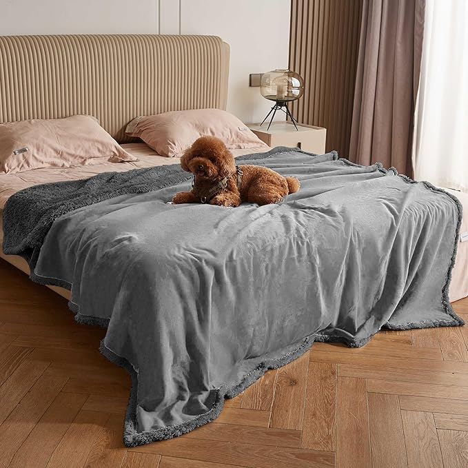 Kritter Planet Waterproof Bed Blanket for Couples, Washable Stain Proof Pad Bed Cover, Reversible Leakproof Protector, Liquid Pee Proof Blanket for Couch Sofa, 80x90 inch, King Size