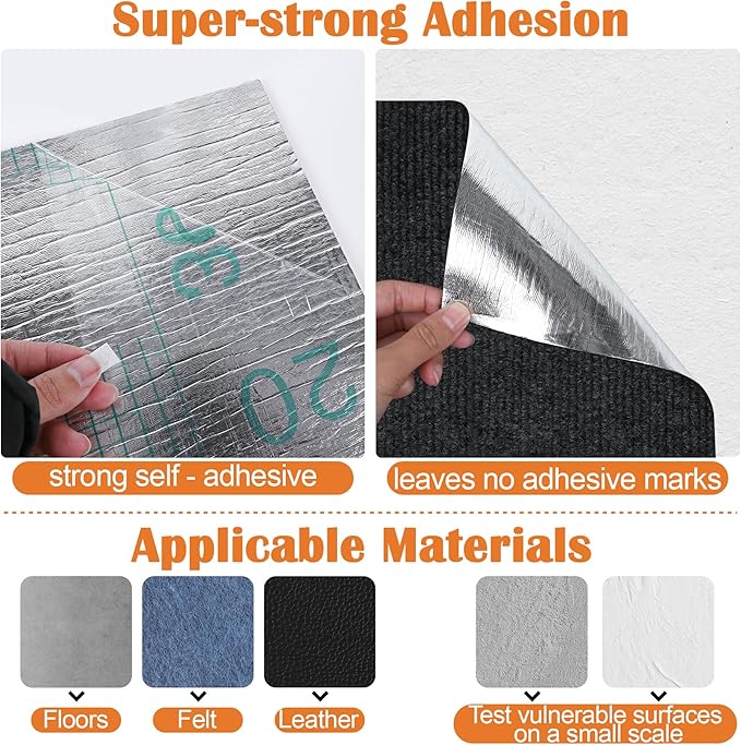 Cat Scratch Furniture Protector - 40" x 17" Trimmable Self-Adhesive Cats Claws Scratch Pads, DIY Cat Climbing Couch Protector for Scratch Post Cat Tree Replacement Indoor (Black)