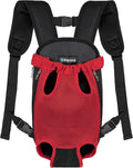 PetAmi Dog Carrier Backpack, Adjustable Dog Pet Cat Front Carrier Backpack | Ventilated Dog Chest Carrier for Hiking Camping Travel, Sling Bag for Small Medium Dog Cat Puppies, Medium, 9-13 lbs, Red