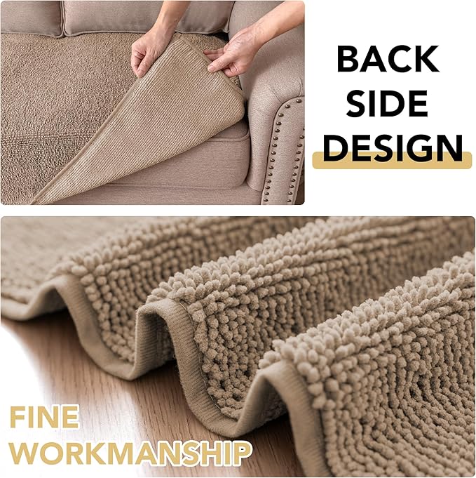 H.VERSAILTEX Non Slip Pet Couch Cover Chenille Dog Bed Protector Thick Soft Sofa Slipcover Pet Friendly Washable Couch Cushion Covers for Pets (68" x 82", Sand)