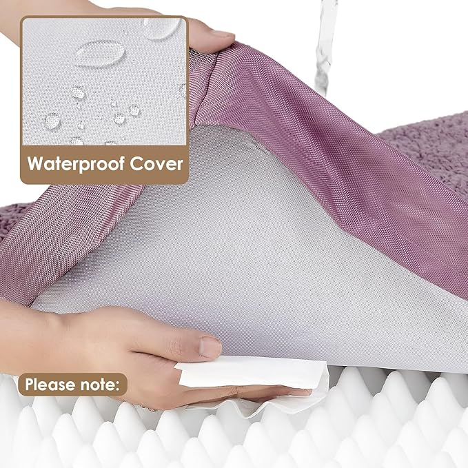 EHEYCIGA Orthopedic XL Dog Beds for Extra Large Dogs with Removable Washable Cover, Fog Purple, 44x32