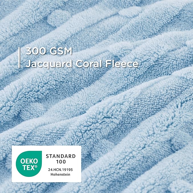 Bedsure Dog Blanket for Small Dogs Washable - Fluffy Fuzzy Puppy Cat Blanket with Premium 300GSM Coral Fleece Soft for Pet Kitten Doggy, Blue, 25x35IN