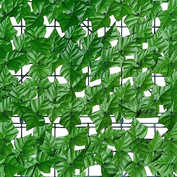 Artificial Ivy Fence Privacy Screen,60 x 120 Inch UV-Anti Artificial Fake Ivy Hedge,Light Green Artificial Hedge Backyard Decor for Indoor, Outdoor,Garden,Fence,Balcony and Many Other Scenarios