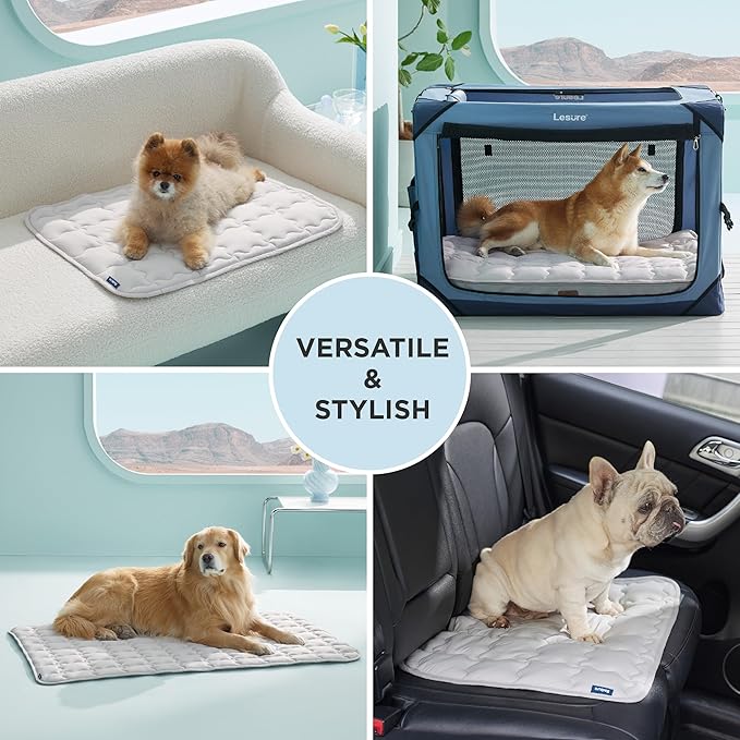 Bedsure Cooling Mat for Large Dogs – 48x30 Thin Washable Cooling Pet Pad for Puppy, QMAX>0.5, XXL Portable Kennel Puppy Bed for Summer, Non-Slip Summer Crate Pad for Big Dog Up to 100 lbs