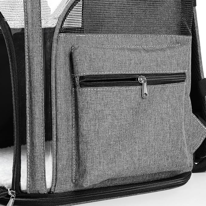 Cat Carriers Dog Carrier Pet for Small Medium Cats Dogs Puppies up to 25 Lbs, TSA Airline Approved Soft Sided, Collapsible Travel Puppy - Black Grey (M: 13" LX11.4 WX17.3 H, Black)