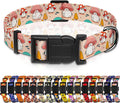 Dog Collar, Cute Cartoon Mushroom Boys Girls Puppy Collar for Small Medium Large Dogs, Adjustable Soft Pet Collar with Safety Buckle for Male Females(Pink Mushroom,XS)