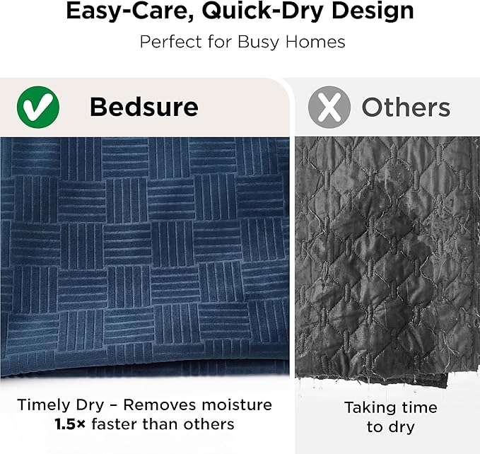 Bedsure Waterproof Bed Cover for Dogs Washable - Waterproof Blanket for King Bed Couch Sofa Cozy, Lightweight Furniture Protector for Pet Cat Quick Drying, Navy, 82x102IN