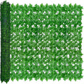 Artificial Ivy Privacy Fence Wall Screen: 48X120 in UV-Anti Faux Greenery Backdrop Ivy Vine Leaf Hedges Fence Panels for Patio, Balcony, Garden, Backyard Indoor Outdoor Light Green Decor